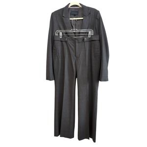 Banana Republic Pants Suit Womens 12 Gray Pinstripe Wool Blend